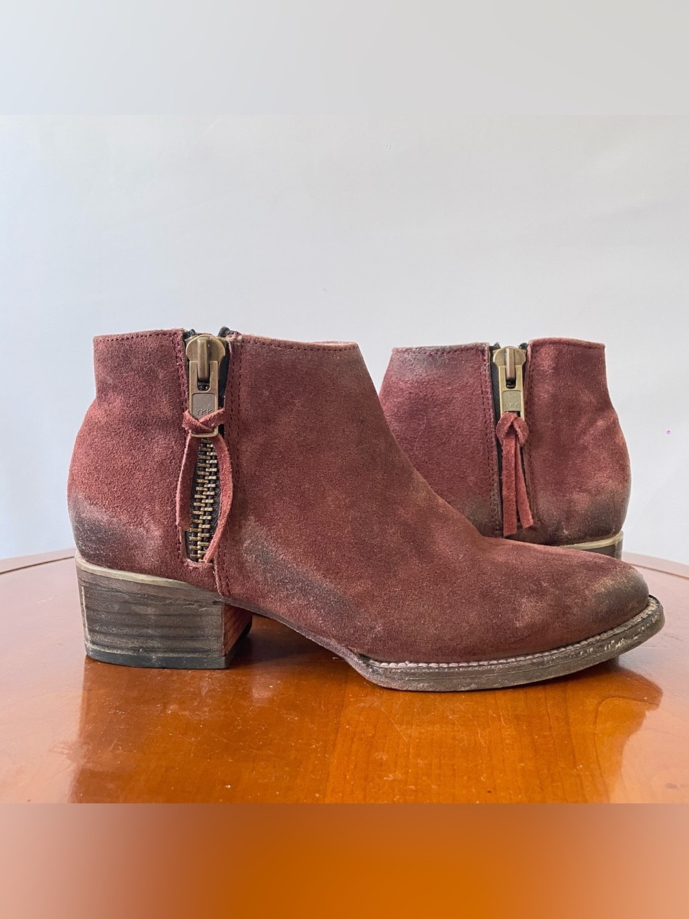 Freebird by Steven Onyx Burgundy Suede Ankle Booties | US 8 - Picture 7 of 10